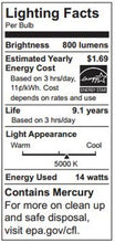 Load image into Gallery viewer, TCP 689143 CFL Mini Spring A Lamp - 60 Watt Equivalent (only 14W used) Soft White (2700k) Spiral Light Bulb - 3 pack