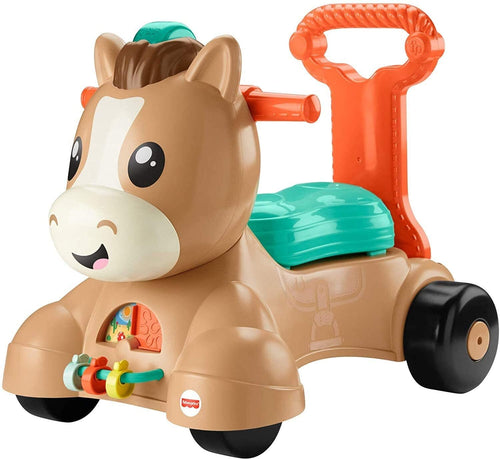 Fisher-Price Walk Bounce & Ride Pony, Infant to Toddler Musical Walker and Ride-on Toy