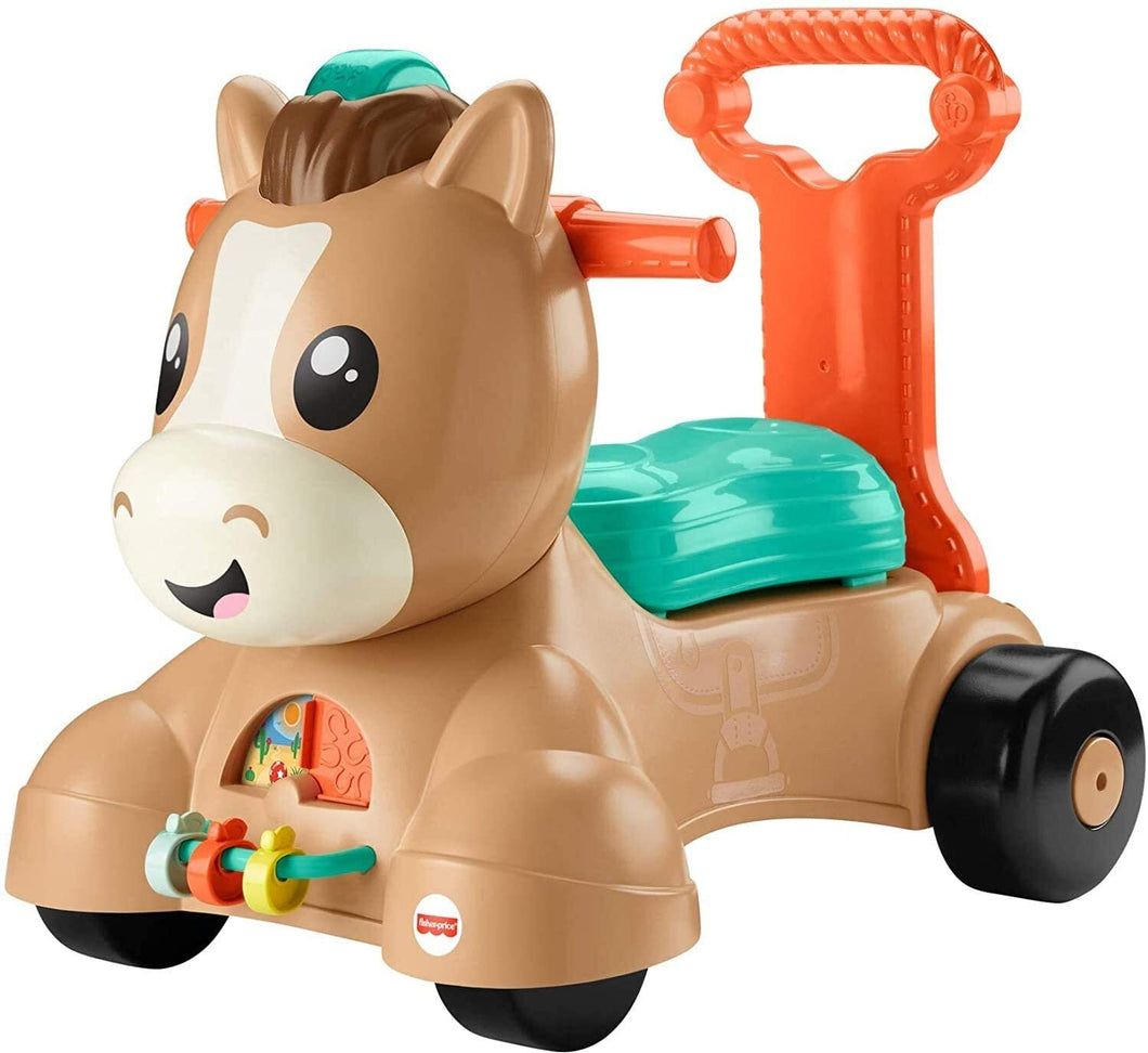 Fisher-Price Walk Bounce & Ride Pony, Infant to Toddler Musical Walker and Ride-on Toy
