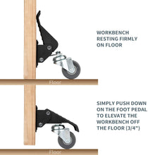 Load image into Gallery viewer, POWERTEC Quick-Release Workbench Caster Plates