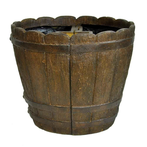 18 in. Dia. Cast Stone Mailbox Planter in Barrel