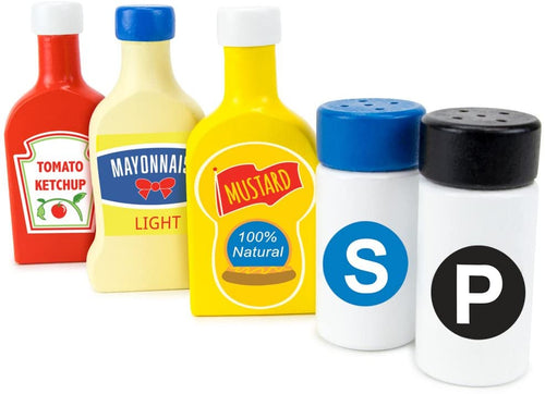 Imagination Generation Wood Eats! Backyard Barbecue Condiments Set (5pcs)