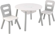 Load image into Gallery viewer, KidKraft 26166 Round Table and Chair Set, White/Gray