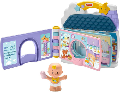 Fisher-Price Little People Baby's Day Story Set, 2 in 1 book and playset with baby figure for toddlers and preschool kids
