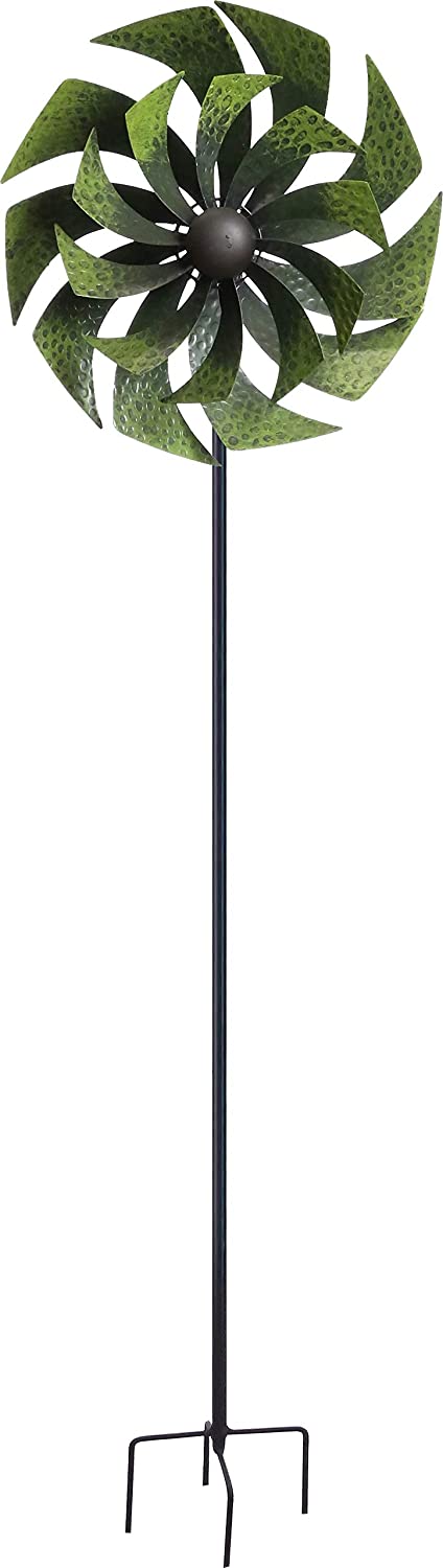 Alpine NCY244 72 in Green Metal Windmill Garden Stake Ncy244, Multicolor