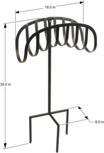 Load image into Gallery viewer, Liberty Garden 647 Manger Style Metal Garden Hose Stand, Holds 125-Feet of 5/8-Inch Hose - Black
