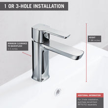 Load image into Gallery viewer, Delta Faucet Modern Single-Handle Bathroom Faucet with Drain Assembly, Chrome 581LF-PP