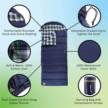 Load image into Gallery viewer, Trademark Global Sleeping Bag in Navy