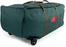 Load image into Gallery viewer, [Rolling Duffle Bag Tree Storage Bag] - Big Wheeled 9 Foot Christmas Tree Storage Bag for Artificial Trees up to 9 Feet Tall - Compression Straps to Secure Your Tree | Tree Keeper Big Wheel Duffle Bag