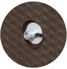 Load image into Gallery viewer, Suncast Resin Wicker Outdoor Hose Hideaway with Hose Guide - Durable Hose Storage Reel with Crank Handle, Slide Trak Hose Guide, and Garden Accessory Storage - 225' Hose Capacity - Java