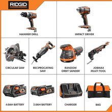 Load image into Gallery viewer, RIDGID 18-Volt Gen5X Cordless 6 Piece Combo Kit with (1) 4.0Ah Battery and (1) 2.0Ah Battery, Charger and Bag