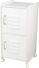 Load image into Gallery viewer, KidKraft Painted Wood Medium Storage Locker On Wheels with Two Compartments - White