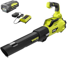 Load image into Gallery viewer, RYOBI RY40470VNM 125 MPH 550 CFM 40-Volt Lithium-Ion Brushless Cordless Jet Fan Leaf Blower - 4.0 Ah Battery and Charger Included