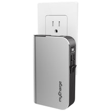 Load image into Gallery viewer, myCharge HubPlus-C Portable Charger 6700mAh Power Bank, USB-A Port with Qualcomm Quick Charge 3.0, Integrated Micro-USB &amp; USB-C Cables, Foldable Wall Plug (Not Compatible with Apple Devices)