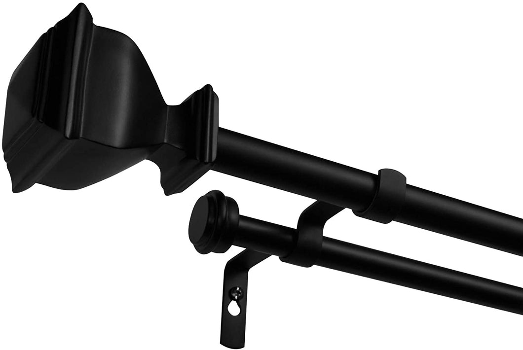 Exclusive Home Curtains Double Curtain Rod and Finial Set