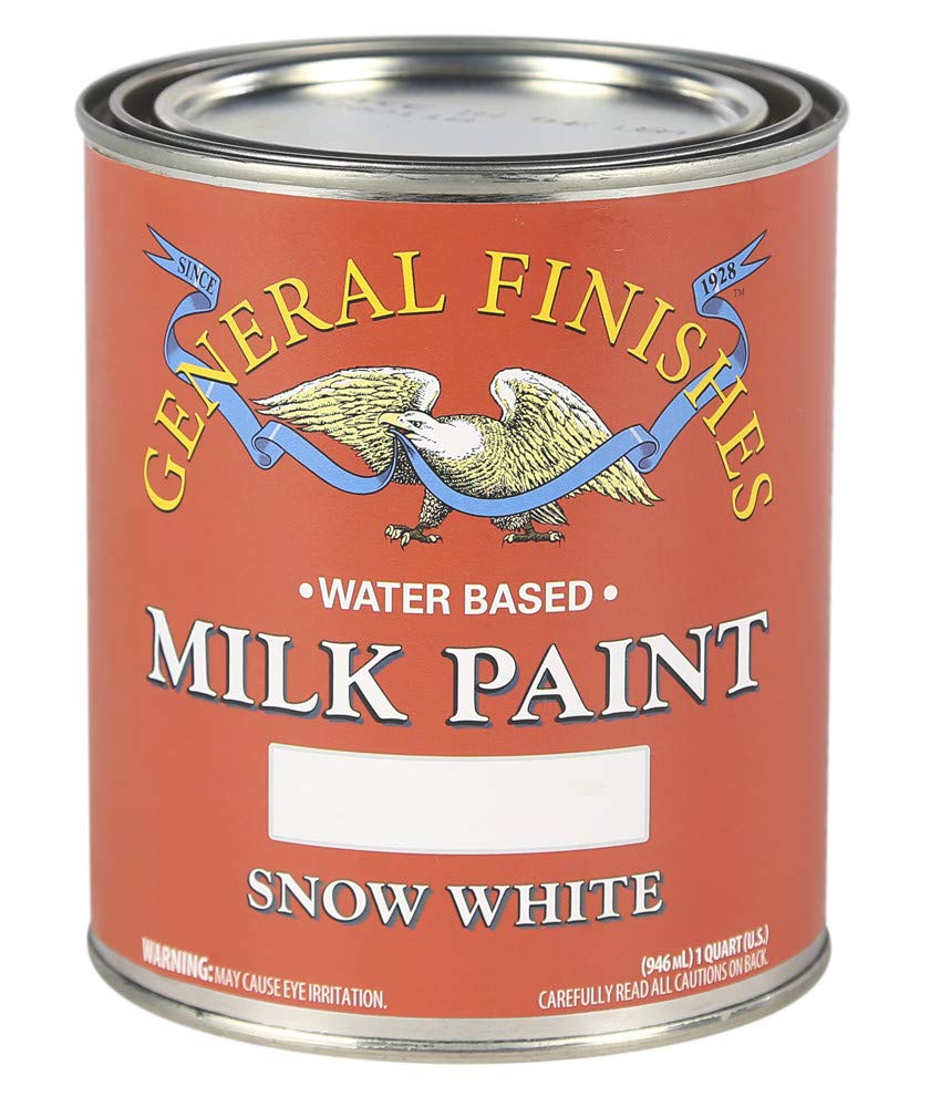 General Finishes PSW Water Based Milk Paint, 1 Pint, Snow White