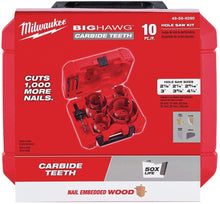 Load image into Gallery viewer, Milwaukee 49-56-9290 10 PC BIG HAWG Hole Saw w/Carbide Teeth Kit New
