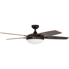 Load image into Gallery viewer, Honeywell Carmel 48-Inch Ceiling Fan with Integrated Light Kit and Remote Control, Five Reversible Cimarron/Ironwood Blades, Oil-Rubbed Bronze