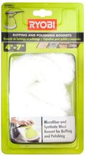 Load image into Gallery viewer, Ryobi A38BB11 4-7 Inch Microfiber and Synthetic Fleece Buffing and Polishing Bonnet Set for Wood, Fiberglass, or Chrome (2 Pack)