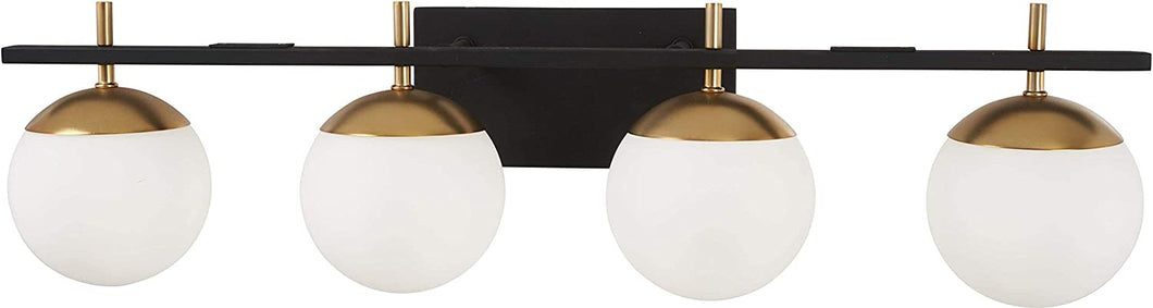 George Kovacs P1354-618 Alluria 4 Light Bath, 300 Watt Total, Weathered Black w/Autumn Gold