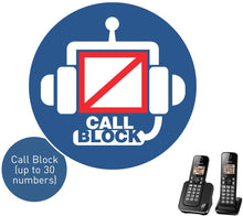 Load image into Gallery viewer, PANASONIC Expandable Cordless Phone System with Amber Backlit Display and Call Block
