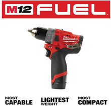 Load image into Gallery viewer, Milwaukee 2504-21 M12 FUEL CP Brushless Lithium-Ion 1/2 in. Cordless Hammer Drill Driver Kit (2 Ah)