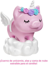 Load image into Gallery viewer, Barbie Extra Doll #3 in Pink Fluffy Coat with Pet Unicorn-Pig, Extra-Long Crimped Hair, Including Candy Bar Clutch &amp; Gummy Bear Ring, Multiple Flexible Joints, Gift for Kids 3 Years Old &amp; Up