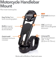 Load image into Gallery viewer, Rokform Pro Series Motorcycle Handlebar Phone Mount, Aircraft Aluminum, Twist Lock and Magnetic Security - Black