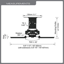 Load image into Gallery viewer, QualGear PRB-717-BLK Universal Ceiling Mount Projector Accessory
