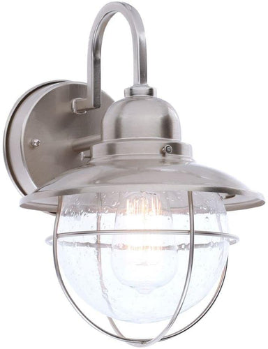 Hampton Bay BOA1691H-BN 1-Light Outdoor Cottage Lantern, Brushed Nickel