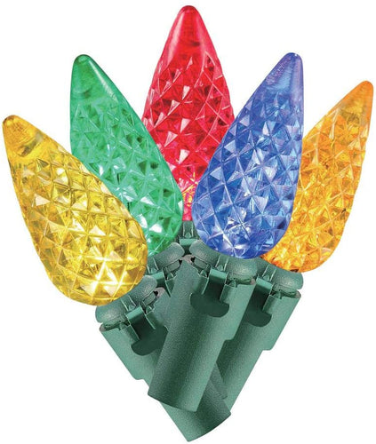 Home Accents Holiday 68 ft. 200-Light LED Multi-Color Faceted C6 Super Bright String Light TY427-1915M