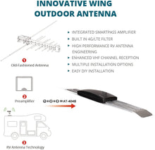 Load image into Gallery viewer, ANTOP AT-404B Wing Smartpass Amplified Outdoor/Attic TV Antenna with High Gain and Built-in 4G LTE Filter -45/65 Miles Long Range Multi-Directional Reception - 33ft Detachable Coaxial Cable