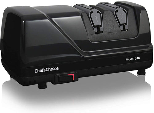 Chef'sChoice 316 Diamond Hone Knife Sharpener for 15-Degree Knives with Precision Guides to Sharpen Straight and Fine Edge Knives, 2-Stage, Black