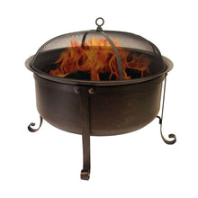Load image into Gallery viewer, Catalina Creations AD544 34&quot; Round Cauldron Wood Burning Patio Fire Pit, 34&quot; x 34&quot; x 12.5&quot;, Bronze Finish