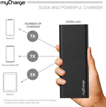 Load image into Gallery viewer, myCharge RazorMega-C Portable Charger 20100mAh / 18W Dual USB QC 3.0 External Battery Pack Power Bank for USB A and USB C Devices (Apple iPhone Xs, XS Max, XR, X, 8, 7, 6, SE, 5, Samsung Galaxy, LG)