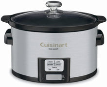 Load image into Gallery viewer, Cuisinart PSC-350 3-1/2-Quart Programmable Slow Cooker, Silver, 9-1/2 in H x 9.1 in W x 12.67 in L