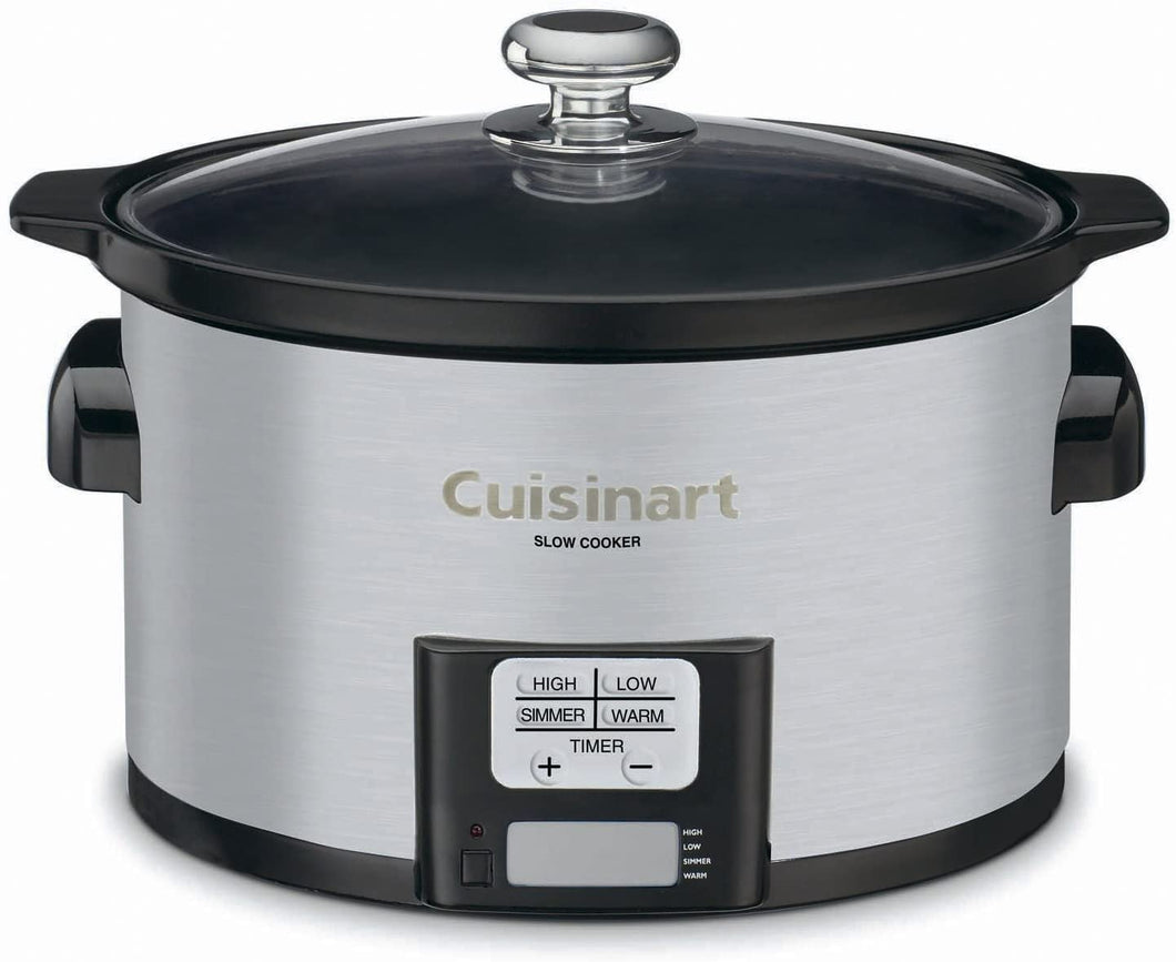 Cuisinart PSC-350 3-1/2-Quart Programmable Slow Cooker, Silver, 9-1/2 in H x 9.1 in W x 12.67 in L