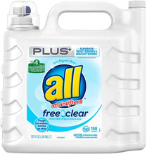 Load image into Gallery viewer, All Free &amp; Clear Plus+ HE Liquid Laundry Detergent, 158 loads, 237 fl oz