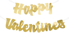 Load image into Gallery viewer, Unique 61749 Gold Script"HAPPY VALENTINE'S" Banner, Set of 2 3ft