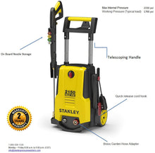 Load image into Gallery viewer, Stanley SHP2150 Electric Pressure Washer with Spray Gun, Quick Connect Nozzles Foam Cannon, 25' Hose, Max PSI 2150, 1.4 GPM