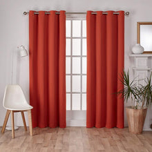 Load image into Gallery viewer, Exclusive Home Curtains Sateen Twill Woven Blackout Grommet Top Curtain Panel Pair, 52x96, Mecca Orange, 2 Count