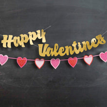 Load image into Gallery viewer, Unique 61749 Gold Script"HAPPY VALENTINE'S" Banner, Set of 2 3ft