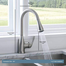 Load image into Gallery viewer, MOEN 87966SRS Kaden Single-handle Pull-down Sprayer Kitchen Faucet In Spot Resist Stainless Featuring Reflex
