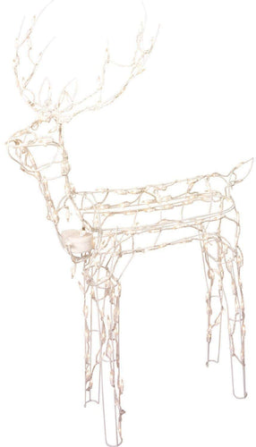 Animated 3-D Wire Standing Buck Reindeer, Lighted and Moving Christmas Yard Decoration, 48-inches Tall
