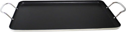 IMUSA USA IMU-1814 Double Burner Griddle Non-Stick 16-Inch, Black