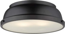 Load image into Gallery viewer, Golden Lighting 3602-14 BLK Duncan Flush Mount, Matte Black with Matte Black Shade