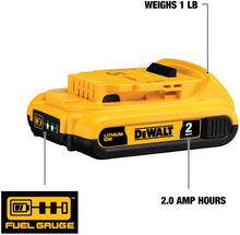 Load image into Gallery viewer, DEWALT 20V MAX Battery, Compact 2.0Ah Double Pack (DCB203-2), Yellow