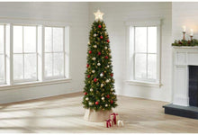 Load image into Gallery viewer, Home Accents Holiday 7 ft Wesley Long Needle Pine Pencil LED Pre-Lit Artificial Christmas Tree with 300 Warm White Lights