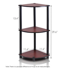 Load image into Gallery viewer, Furinno 12077DC/BK Turn-n-Tube Multipurpose 3-Tier Corner Shelf, Dark Cherry/Black