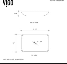 Load image into Gallery viewer, VIGO Onyx Handmade Countertop Glass Rectangle Vessel Bathroom Sink Set in Gray Onyx Finish with Matte Black Single-Handle Single Hole Faucet and Pop Up Drain